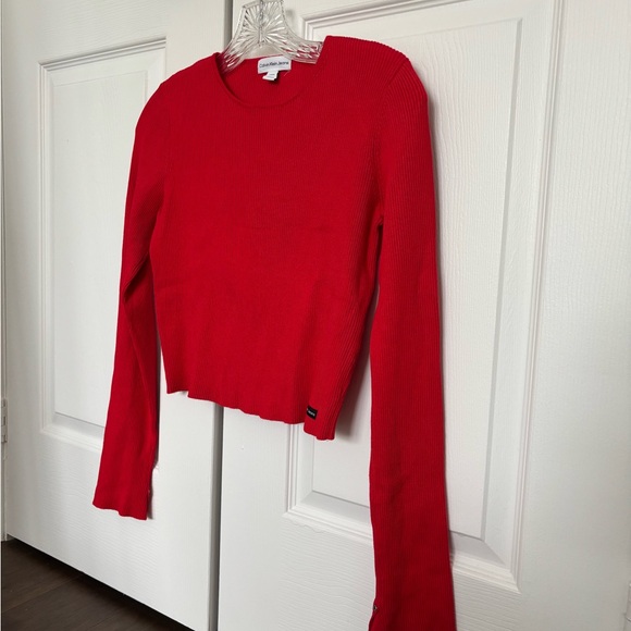 Calvin Klein Jeans Red Ribbed Sweater - Picture 5 of 5